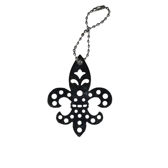 Silver Tone Fleur de Lis Bookmark Pendant Charm Flat Gift Ball Chain 2.5” - Picture 1 of 2